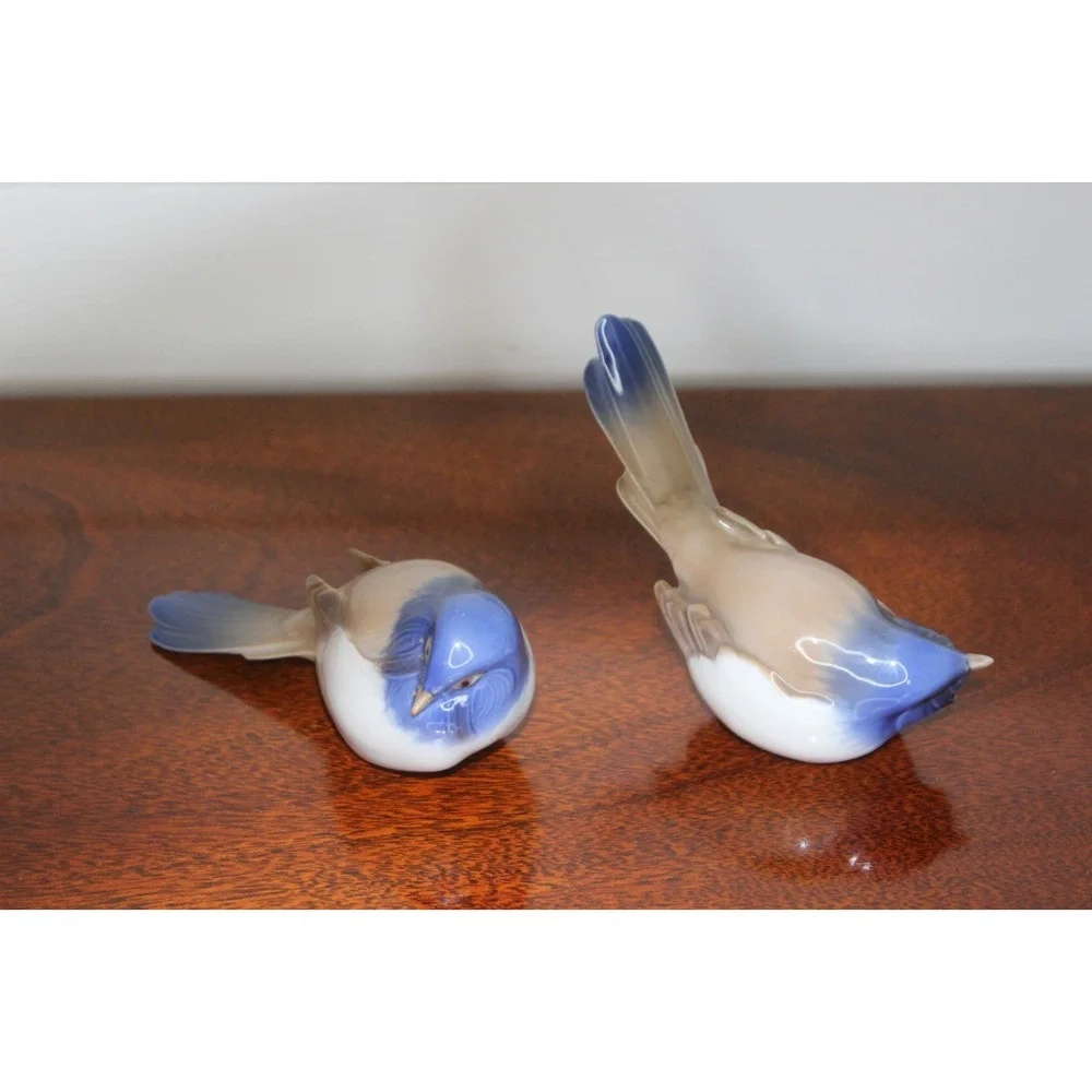 A pair‎ of Vintage Bing & Grodahi Porcelain titmouse Figurines